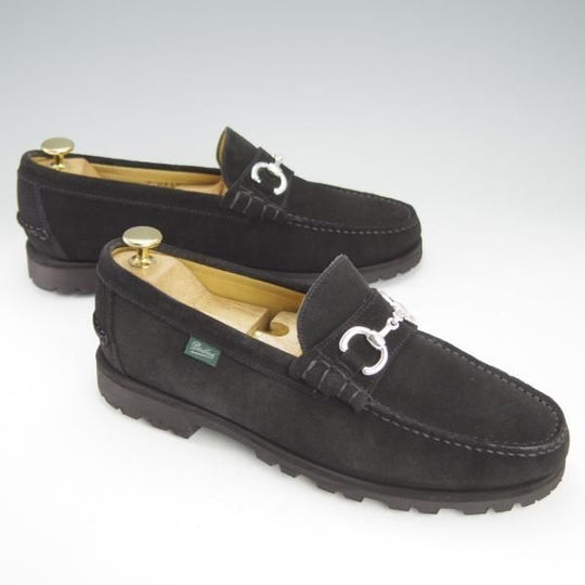 極美品★パラブーツ SIZE 7【★ユナイテッドアローズ別注/CORAUX MORS】ビットローファー/スエード/黒/UNITED ARROWS/Paraboot★i137