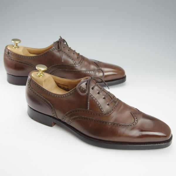 極上★クロケット&ジョーンズ 7E【★DRUMMOND/バーニーズNY別注/348ラスト】オックスフォードシューズ/カーフ/茶/Crockett&Jones★i141