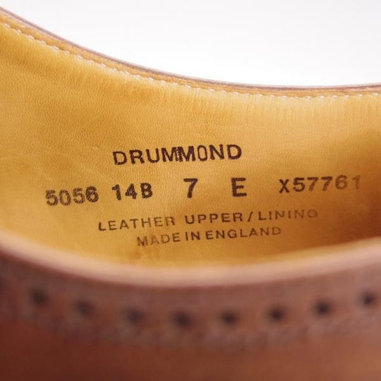 極上★クロケット&ジョーンズ 7E【★DRUMMOND/バーニーズNY別注/348ラスト】オックスフォードシューズ/カーフ/茶/Crockett&Jones★i141