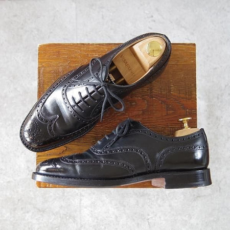 極美品★チャーチ 55F/UK5.5【現行定価￥155,100-★チェットウィンド/CHETWYND】173ラスト/フルブローグ/カーフ/黒/Church's★i142