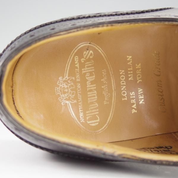 極美品★チャーチ 55F/UK5.5【現行定価￥155,100-★チェットウィンド/CHETWYND】173ラスト/フルブローグ/カーフ/黒/Church's★i142