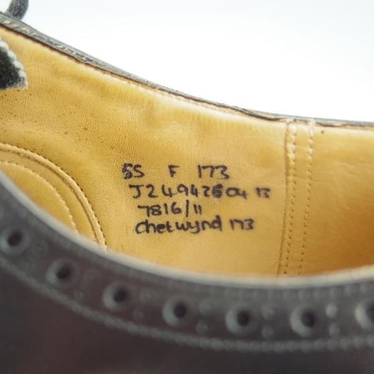 極美品★チャーチ 55F/UK5.5【現行定価￥155,100-★チェットウィンド/CHETWYND】173ラスト/フルブローグ/カーフ/黒/Church's★i142