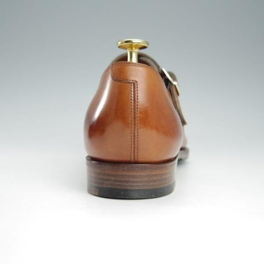 極美品★エドワードグリーン 7.5E【★OUNDLE/オウンドル/888ラスト】サイドモンク/モンクストラップ/カーフ/茶/メンズ/EDWARD GREEN★i147