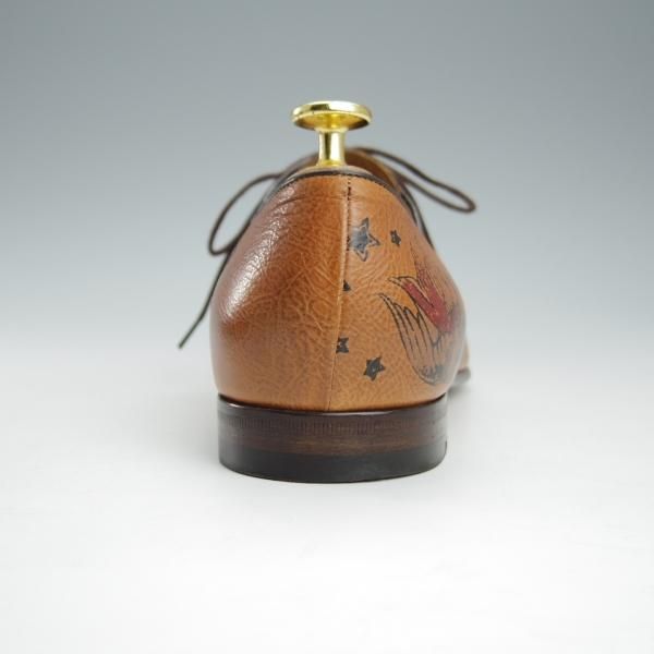 極美品★(伊)GUCCI/グッチ SIZE 39.5【貴重★2009年コレクション/マーメイドペイント】ホールカット/茶/メンズ/靴★i148