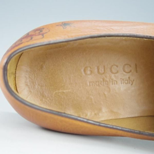 極美品★(伊)GUCCI/グッチ SIZE 39.5【貴重★2009年コレクション/マーメイドペイント】ホールカット/茶/メンズ/靴★i148