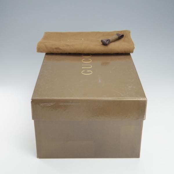 極美品★(伊)GUCCI/グッチ SIZE 39.5【貴重★2009年コレクション/マーメイドペイント】ホールカット/茶/メンズ/靴★i148