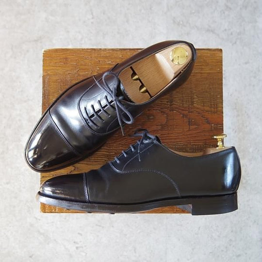 美品★クロケット&ジョーンズ 6E【定価￥82,080-★ダイナイトソール仕様/ストレートチップ】RADSTOCK/カーフ/黒/Crockett&Jones★i149