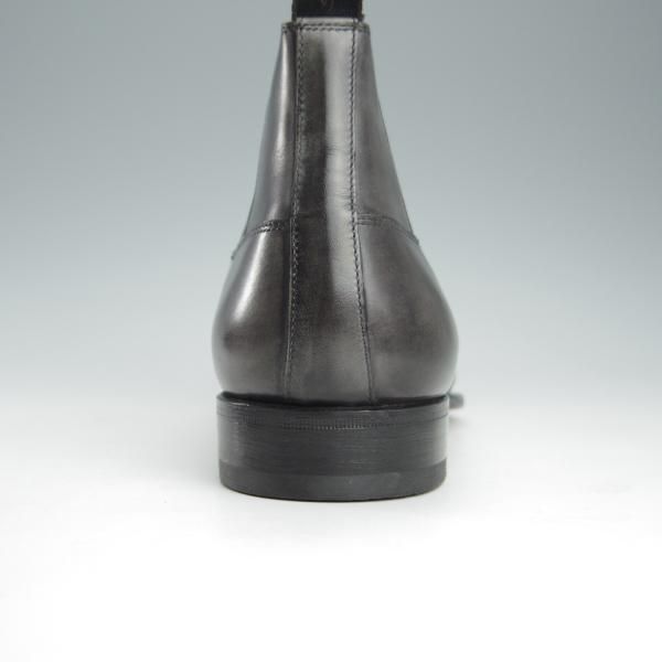 未使用★(伊)サントーニ SIZE 8【定価￥146,080-★ブラック〜グレー系パティーヌ/サイドゴアブーツ】カーフ/黒〜灰/Santoni★i150