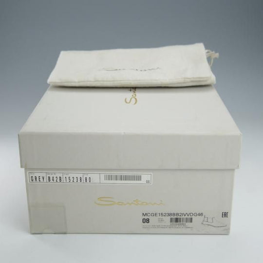 未使用★(伊)サントーニ SIZE 8【定価￥146,080-★ブラック〜グレー系パティーヌ/サイドゴアブーツ】カーフ/黒〜灰/Santoni★i150