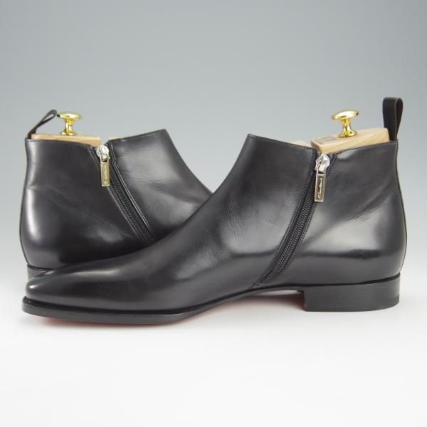 未使用★(伊)サントーニ SIZE 8.5【定価￥159,500-★ダブルモンク/サイドジップブーツ】16276/カーフ/黒/メンズ/Santoni★i151