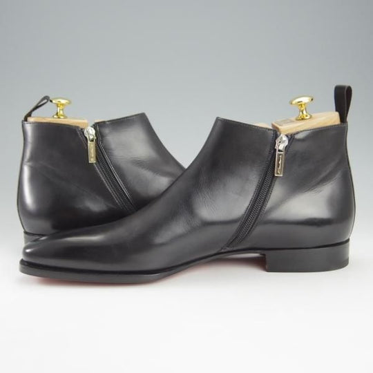 未使用★(伊)サントーニ SIZE 8.5【定価￥159,500-★ダブルモンク/サイドジップブーツ】16276/カーフ/黒/メンズ/Santoni★i151