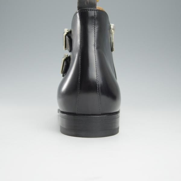 未使用★(伊)サントーニ SIZE 8.5【定価￥159,500-★ダブルモンク/サイドジップブーツ】16276/カーフ/黒/メンズ/Santoni★i151