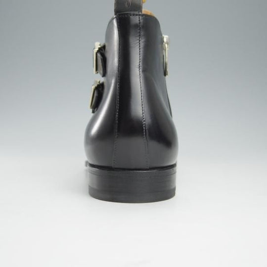 未使用★(伊)サントーニ SIZE 8.5【定価￥159,500-★ダブルモンク/サイドジップブーツ】16276/カーフ/黒/メンズ/Santoni★i151