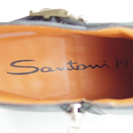 未使用★(伊)サントーニ SIZE 8.5【定価￥159,500-★ダブルモンク/サイドジップブーツ】16276/カーフ/黒/メンズ/Santoni★i151