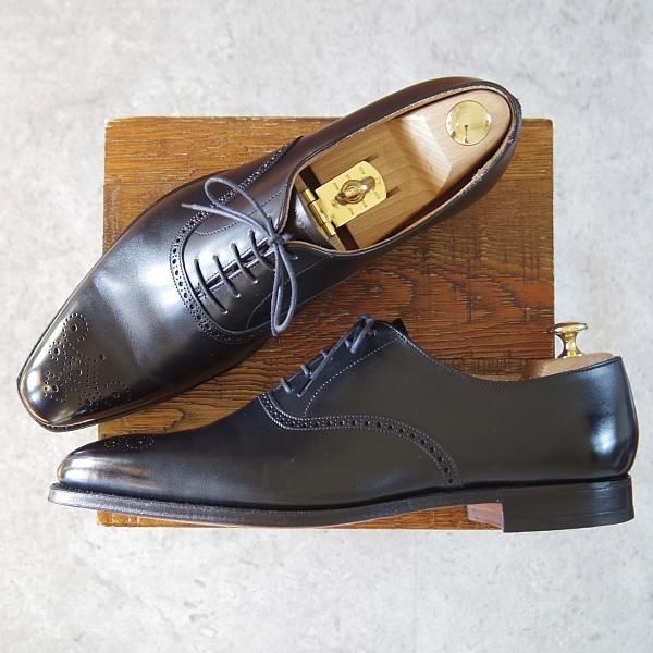 極美品★クロケット&ジョーンズ 10E【定価￥86,900-★EDGWARE/348ラスト】オックスフォードシューズ/カーフ/黒/Crockett&Jones★i156
