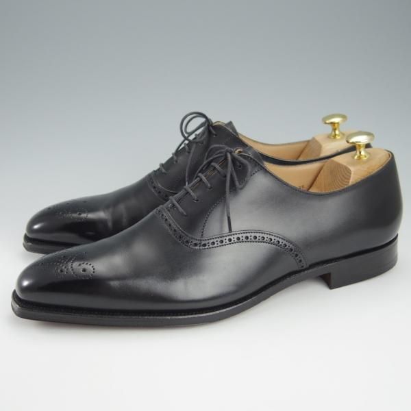 極美品★クロケット&ジョーンズ 10E【定価￥86,900-★EDGWARE/348ラスト】オックスフォードシューズ/カーフ/黒/Crockett&Jones★i156