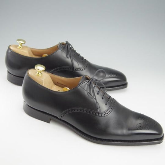 極美品★クロケット&ジョーンズ 10E【定価￥86,900-★EDGWARE/348ラスト】オックスフォードシューズ/カーフ/黒/Crockett&Jones★i156