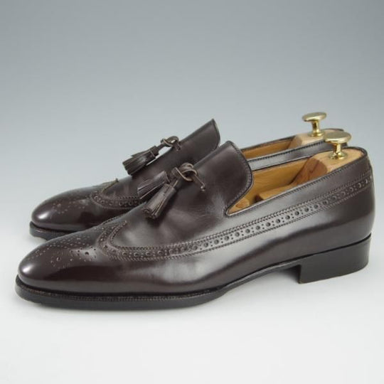 ★(伊)エンツォ・ボナフェ UK7.5〜8のワイズB〜Cの方向け【定価￥115,500-★ハンドソーンウェルテッド製法】タッセルローファー/濃茶★i158