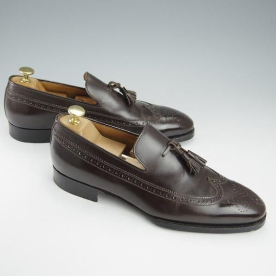 ★(伊)エンツォ・ボナフェ UK7.5〜8のワイズB〜Cの方向け【定価￥115,500-★ハンドソーンウェルテッド製法】タッセルローファー/濃茶★i158