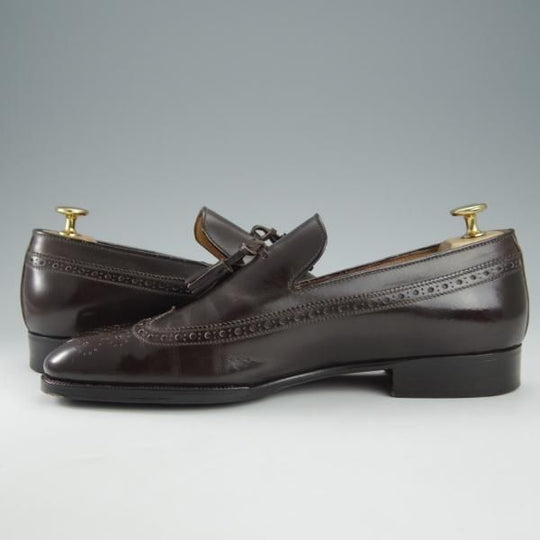 ★(伊)エンツォ・ボナフェ UK7.5〜8のワイズB〜Cの方向け【定価￥115,500-★ハンドソーンウェルテッド製法】タッセルローファー/濃茶★i158