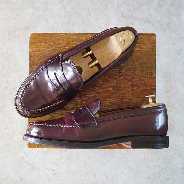 美品★オールデン 7.5E【コードバン仕様★986/ヴァンラスト】#8/赤茶/バーガンディー/コインローファー/メンズ/バンラスト/Alden★i159