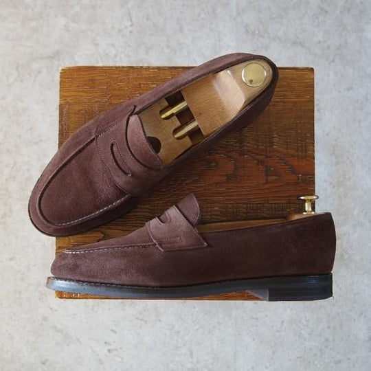 ★ジョンロブ 6.5E【モデル定価￥231,000-★ロペス/LOPEZ】4395ラスト/コインローファー/スエード/濃茶/メンズ/JOHN LOBB★i160