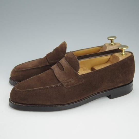 ★ジョンロブ 6.5E【モデル定価￥231,000-★ロペス/LOPEZ】4395ラスト/コインローファー/スエード/濃茶/メンズ/JOHN LOBB★i160