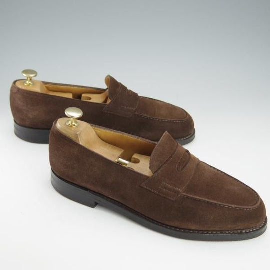 ★ジョンロブ 6.5E【モデル定価￥231,000-★ロペス/LOPEZ】4395ラスト/コインローファー/スエード/濃茶/メンズ/JOHN LOBB★i160