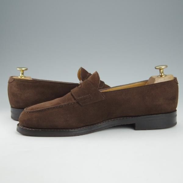 ★ジョンロブ 6.5E【モデル定価￥231,000-★ロペス/LOPEZ】4395ラスト/コインローファー/スエード/濃茶/メンズ/JOHN LOBB★i160