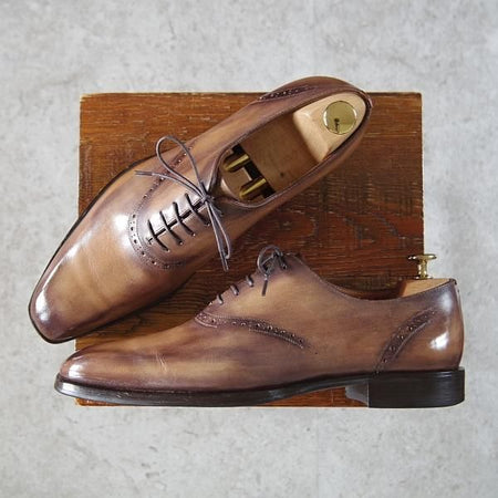 ★(仏)ベルルッティ SIZE 7.5【茶〜濃茶系パティーヌ★ヴェネチアレザー/オックスフォードシューズ】メンズ/Berluti★i164