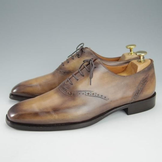 ★(仏)ベルルッティ SIZE 7.5【茶〜濃茶系パティーヌ★ヴェネチアレザー/オックスフォードシューズ】メンズ/Berluti★i164