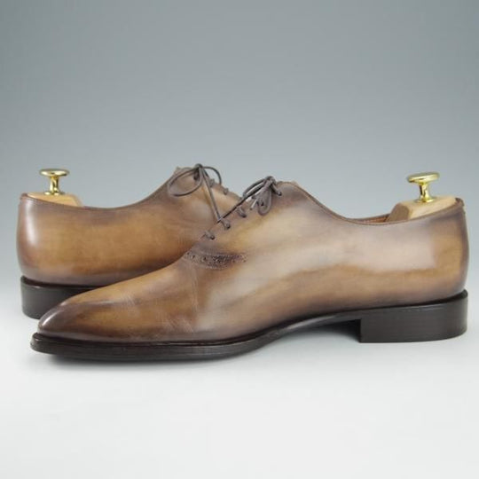 ★(仏)ベルルッティ SIZE 7.5【茶〜濃茶系パティーヌ★ヴェネチアレザー/オックスフォードシューズ】メンズ/Berluti★i164