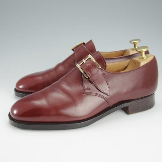 美品★クロケット&ジョーンズ 6E【★(英)ポールセンスコーン別注/Poulsen Skone】248ラスト/モンクストラップ/赤茶/Crockett&Jones★i167