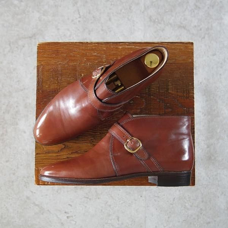 極上★(伊)タニノクリスチー(レディース) SIZE 36.5【定価10万円以上★モンクストラップ/ブーツ】カーフ/茶/TANINO CRISCI★i170
