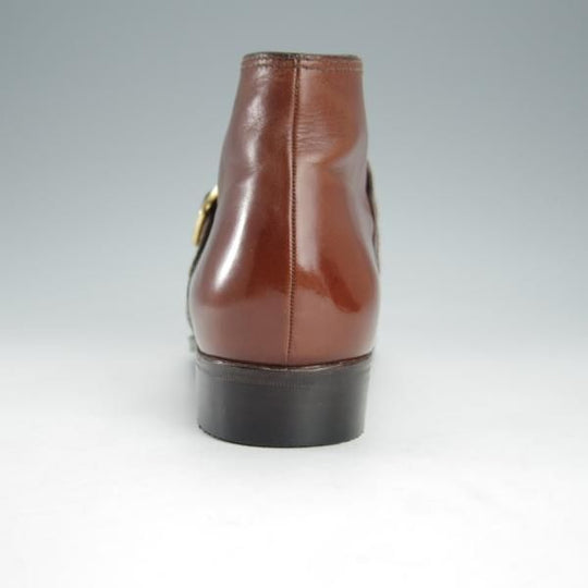 極上★(伊)タニノクリスチー(レディース) SIZE 36.5【定価10万円以上★モンクストラップ/ブーツ】カーフ/茶/TANINO CRISCI★i170
