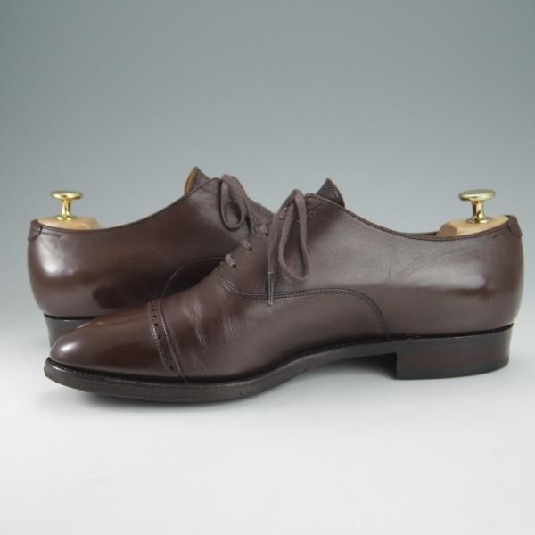 極上★(浅草)RENDO/レンド SIZE 7.5【定価￥49,500-★パンチドキャップトゥ/7702】カーフ/濃茶/メンズ★i171