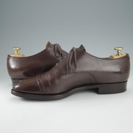 極上★(浅草)RENDO/レンド SIZE 7.5【定価￥49,500-★パンチドキャップトゥ/7702】カーフ/濃茶/メンズ★i171