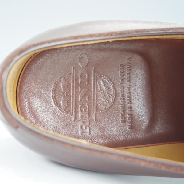 極上★(浅草)RENDO/レンド SIZE 7.5【定価￥49,500-★パンチドキャップトゥ/7702】カーフ/濃茶/メンズ★i171