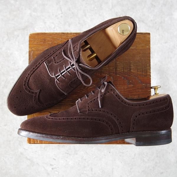 極上★クロケット&ジョーンズ 9.5E【定価￥93,500-★ダイナイトソール仕様/SWANSEA】341ラスト/フルブローグ/濃茶/Crockett&Jones★i172