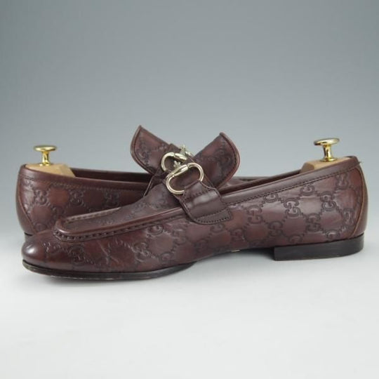 ★(伊)GUCCI/グッチ SIZE 41【★ビットローファー/GGロゴ型押し/28087】スリッポン/カーフ/濃茶/メンズ★i174