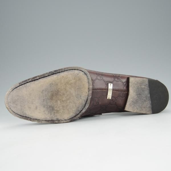 ★(伊)GUCCI/グッチ SIZE 41【★ビットローファー/GGロゴ型押し/28087】スリッポン/カーフ/濃茶/メンズ★i174