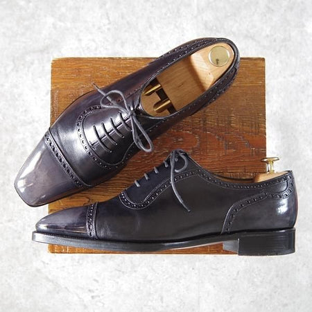 美品★(英)ガジアーノ&ガーリング 9E【パターンオーダー品★ST.JAMES 2/DECO BLACK】TG73ラスト/カーフ/黒/GAZIANO&GIRLING★i176