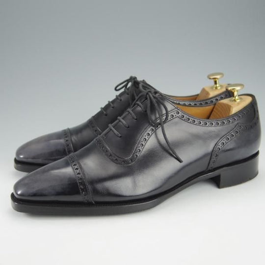 美品★(英)ガジアーノ&ガーリング 9E【パターンオーダー品★ST.JAMES 2/DECO BLACK】TG73ラスト/カーフ/黒/GAZIANO&GIRLING★i176