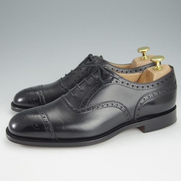 極美品★チャーチ 50F/UK5【定価￥144,100-★ディプロマット/DIPLOMAT】173ラスト/セミブローグ/カーフ/黒/メンズ/Church's★i178