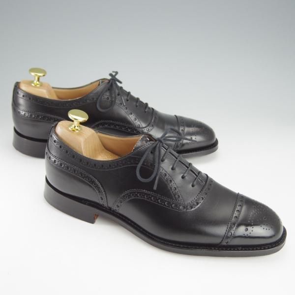 極美品★チャーチ 50F/UK5【定価￥144,100-★ディプロマット/DIPLOMAT】173ラスト/セミブローグ/カーフ/黒/メンズ/Church's★i178