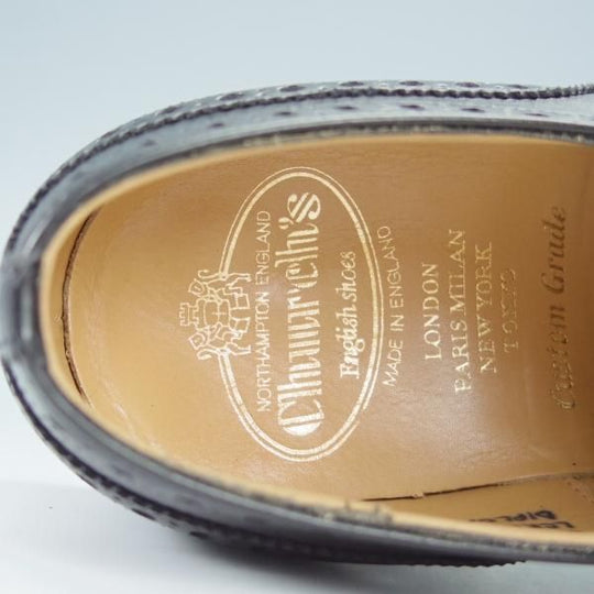 極美品★チャーチ 50F/UK5【定価￥144,100-★ディプロマット/DIPLOMAT】173ラスト/セミブローグ/カーフ/黒/メンズ/Church's★i178