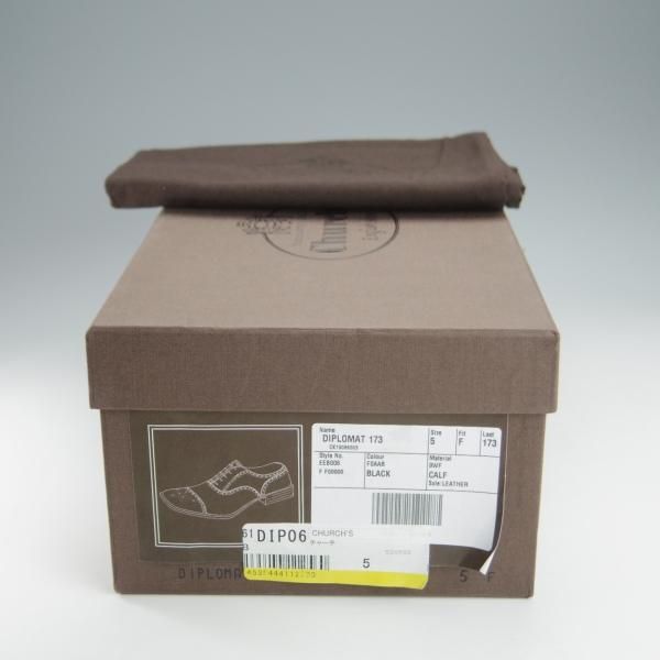 極美品★チャーチ 50F/UK5【定価￥144,100-★ディプロマット/DIPLOMAT】173ラスト/セミブローグ/カーフ/黒/メンズ/Church's★i178
