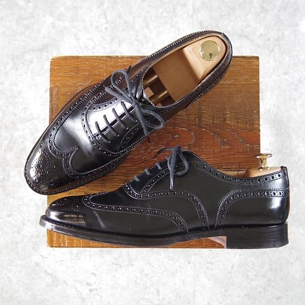 美品★チャーチ 70F/UK7【現行定価￥155,100-★チェットウィンド/CHETWYND】173ラスト/フルブローグ/カーフ/黒/メンズ/Church's★i179