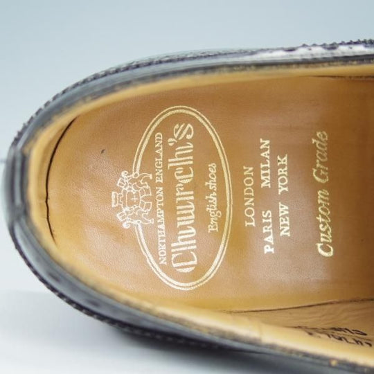 美品★チャーチ 70F/UK7【現行定価￥155,100-★チェットウィンド/CHETWYND】173ラスト/フルブローグ/カーフ/黒/メンズ/Church's★i179
