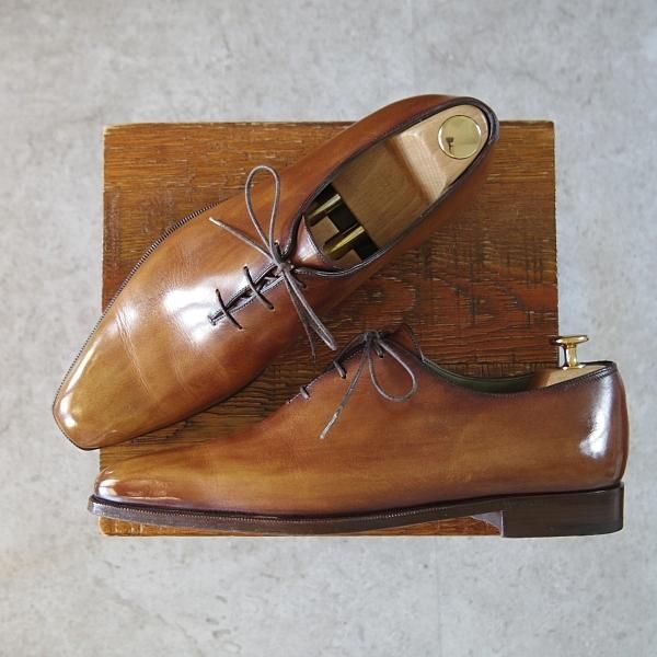 極美品★(仏)ベルルッティ SIZE 8【現行定価25万円以上★アレッサンドロ/ALESSANDRO】ヴェネチアレザー/ホールカット/茶/Berluti★i182